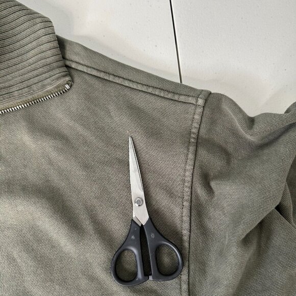 Aerie Down to Earth 1/4 Zip Sweatshirt Green Oversized Size L - Picture 8 of 8